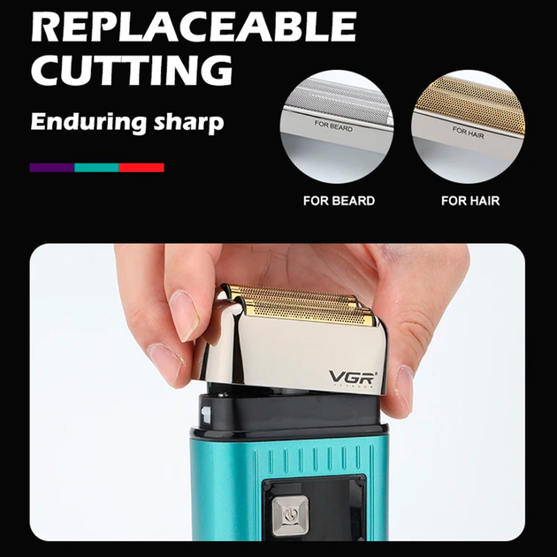 Електробритва Шейвер VGR V-357 Зелений - фото 4