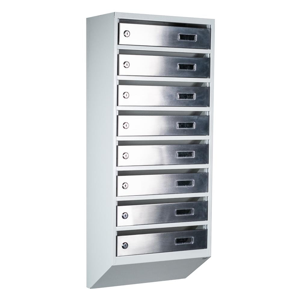 Ящик почтовый многосекционный ЯП08A Серый/Нержавеющая сталь (24061070)