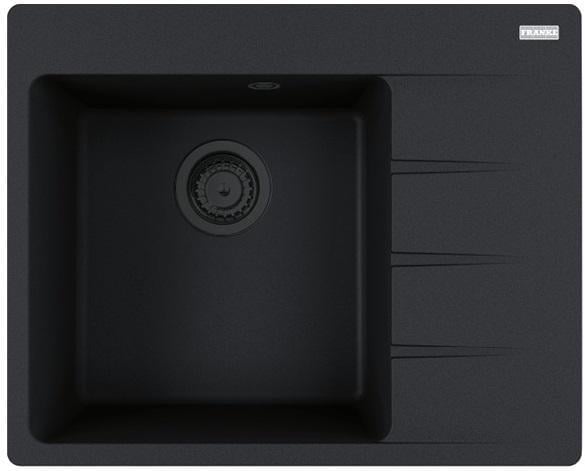Мойка для кухни гранитная Franke Centro CNG 611-62 TL Black Edition 114.0699.242 врезная с крылом справа Черный матовый (17664420)