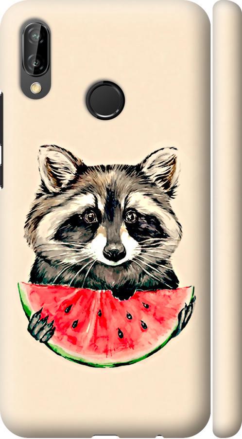 Чехол на Huawei P20 Lite Енотик с арбузом (4605m-1410-42517)