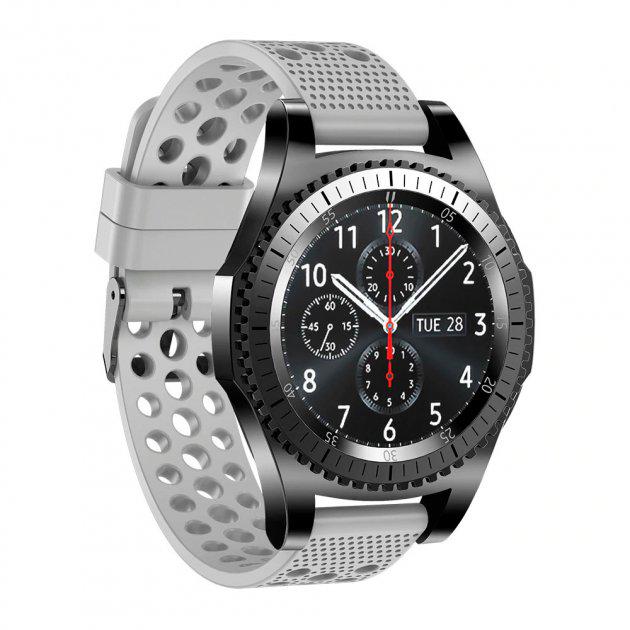 Силиконовый перфорированный ремешок Watchbands для Samsung Galaxy Watch 46 мм Gray (WB019BUBLEPERFGREY-1) - фото 2