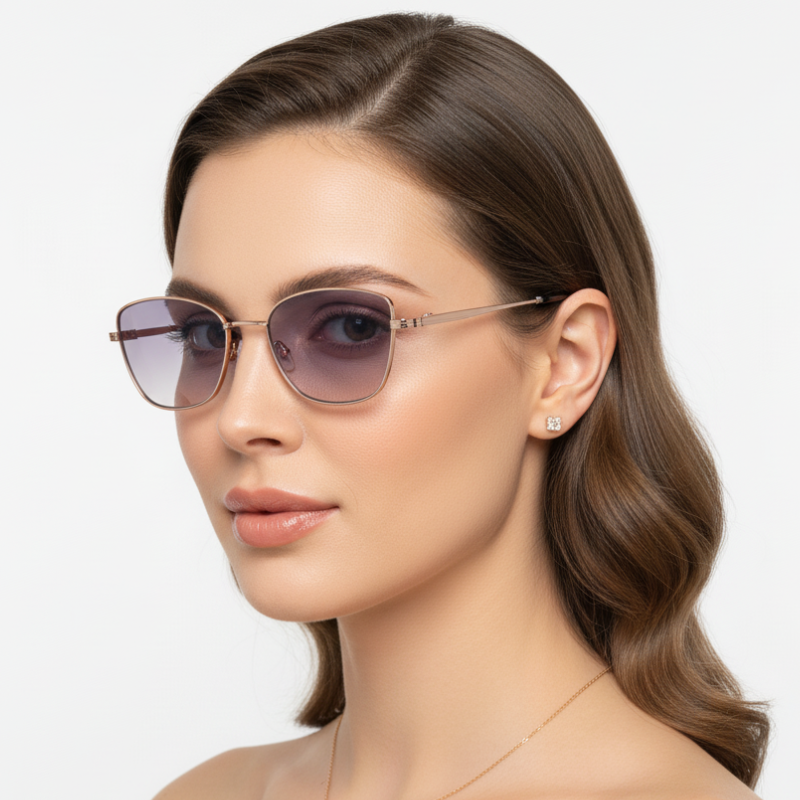 Очки женские фотохромные для зрения/металлической оправы С2 +1.5 Темно-бежевый (022)