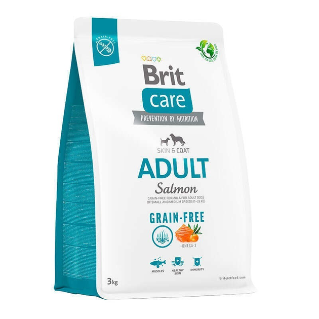 Корм сухий беззерновий для середніх порід Brit Care Grain-free з лососем 3 кг (172197)