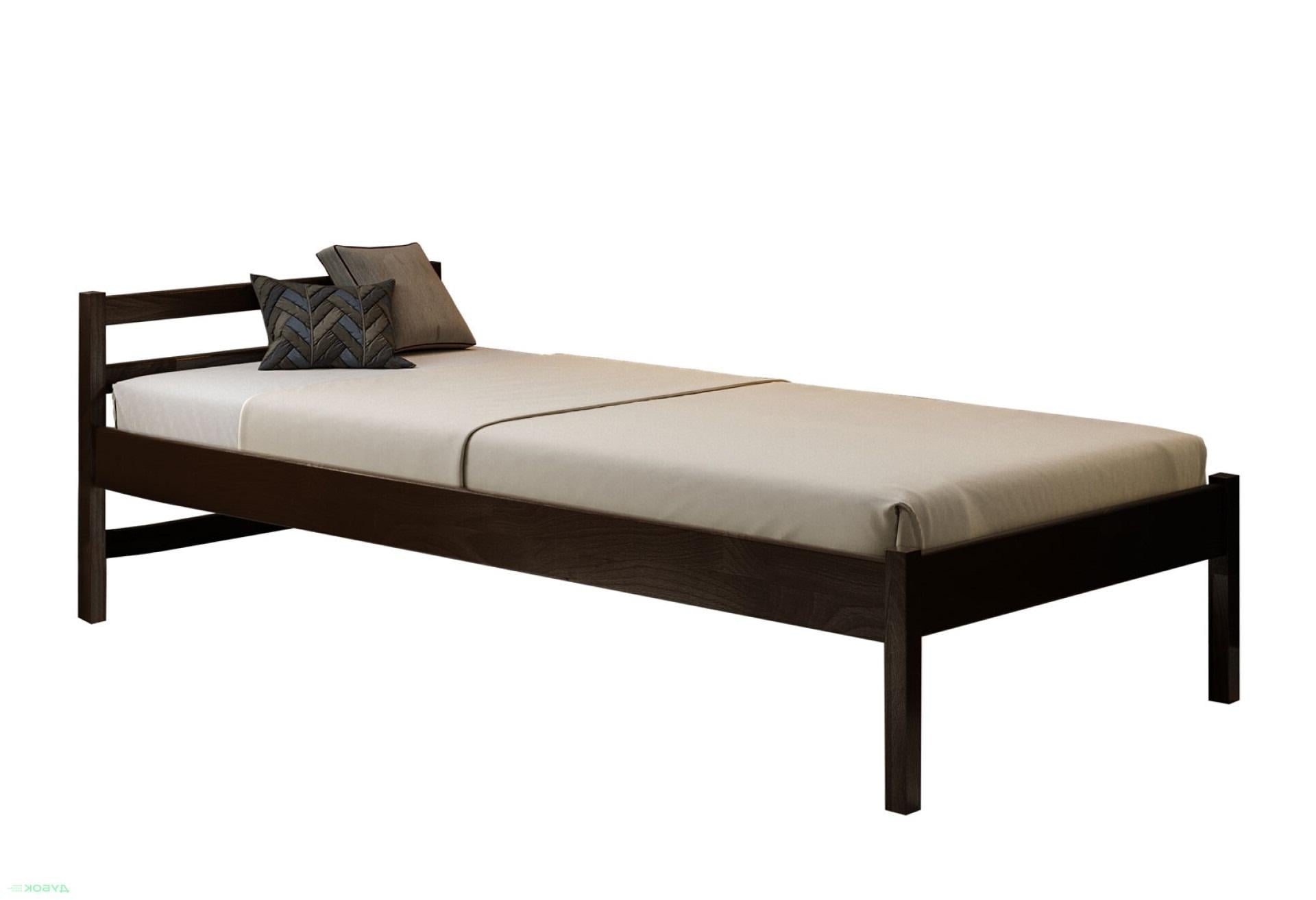 Кровать односпальная Arbor Drev Соня с основанием без матраса натуральное дерево бук 80х190 см Венге (51562)