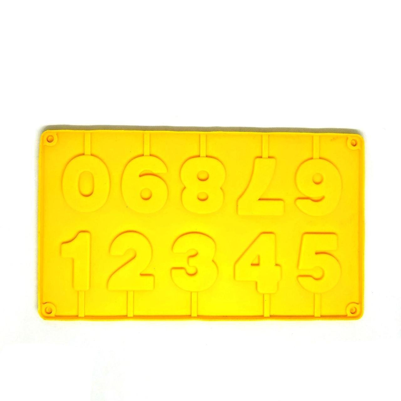 Силіконова форма для випічки печива MagicKitchen №696 Цифри 29х1.5х0.7 см Жовтий (203761)