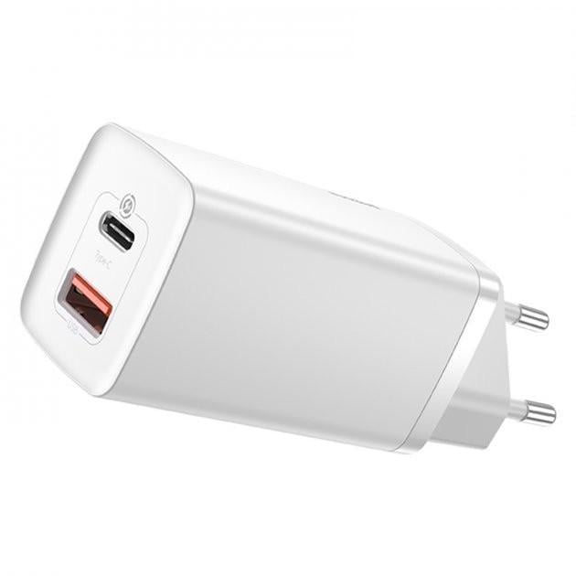 Зарядний пристрій Baseus GaN Lite Quick Charger 65 W Type-С + USB для ноутбуків/смартфонів/планшетів White (CCGAN2L-B02) - фото 10 Зарядний пристрій Baseus GaN Lite Quick Charger 65 W Type-С + USB для ноутбуків/смартфонів/планшетів White (CCGAN2L-B02) - фото 10
