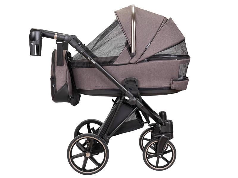 Коляска детская функциональная Angelini Enigma 2в1 Premium Молочный шоколад