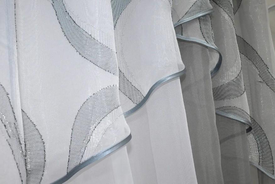Шторки на кухню шифон/органза 280х170 см Серый/Белый (00к 59-369) - фото 2 Шторки на кухню шифон/органза 280х170 см Серый/Белый (00к 59-369) - фото 2