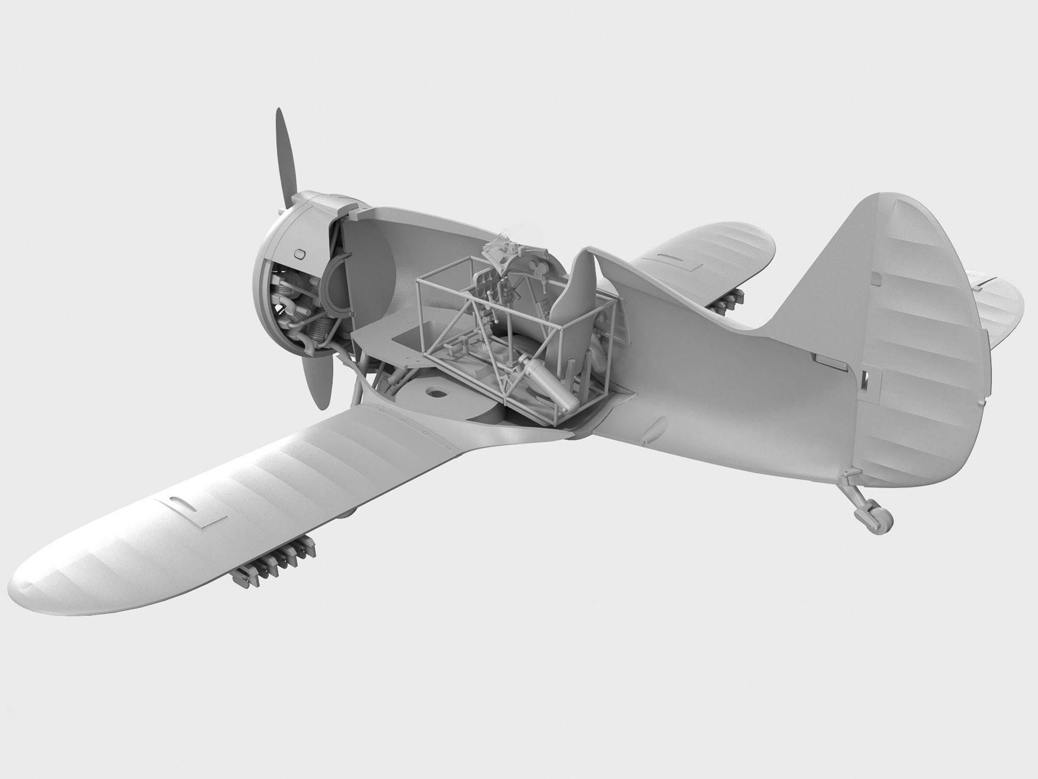 Сборная модель ICM I-153 Чайка советский истребитель 2 Мировой войны (32010) - фото 12