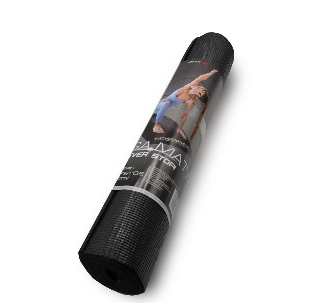 Коврик для йоги и фитнеса PowerPlay 4010 PVC Yoga Mat Черный (20176194) - фото 7