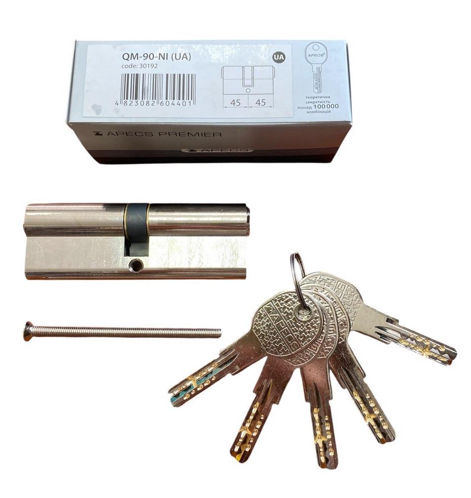 Циліндр для замків Apecs Premier QM 90 45х45 мм NI (5394) - фото 2 Циліндр для замків Apecs Premier QM 90 45х45 мм NI (5394) - фото 2