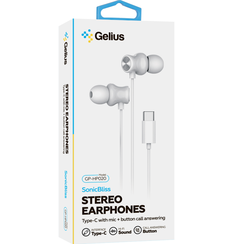 Навушники Gelius SonicBliss GP-HP020 Type-C White - фото 2 Навушники Gelius SonicBliss GP-HP020 Type-C White - фото 2