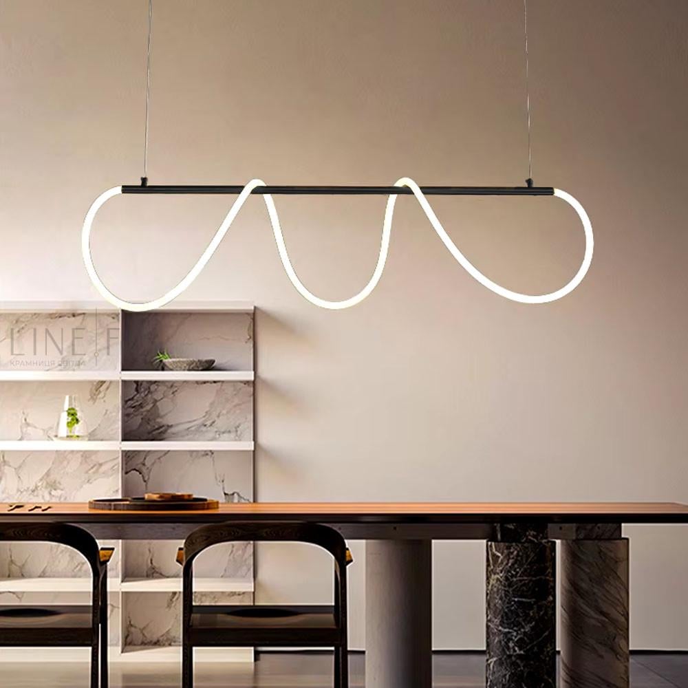 Люстра подовжена з гнучкою Led стрічкою 140 см Чорний (y 410-1200 bk) - фото 5 Люстра подовжена з гнучкою Led стрічкою 140 см Чорний (y 410-1200 bk) - фото 5