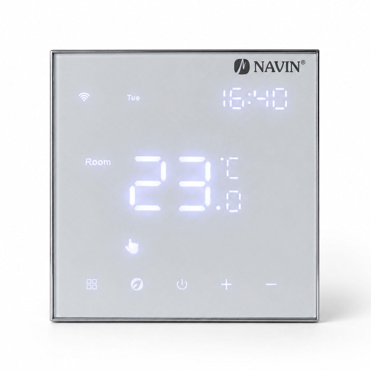 Терморегулятор для электрического теплого пола NAVIN EH602 W-16A с Wi-Fi Белый