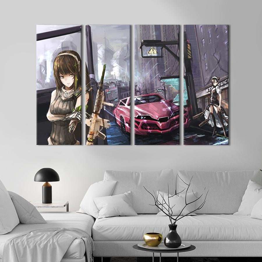 Картина на холсте Стильная игра Girls Frontline 89x53 см (1481-41)