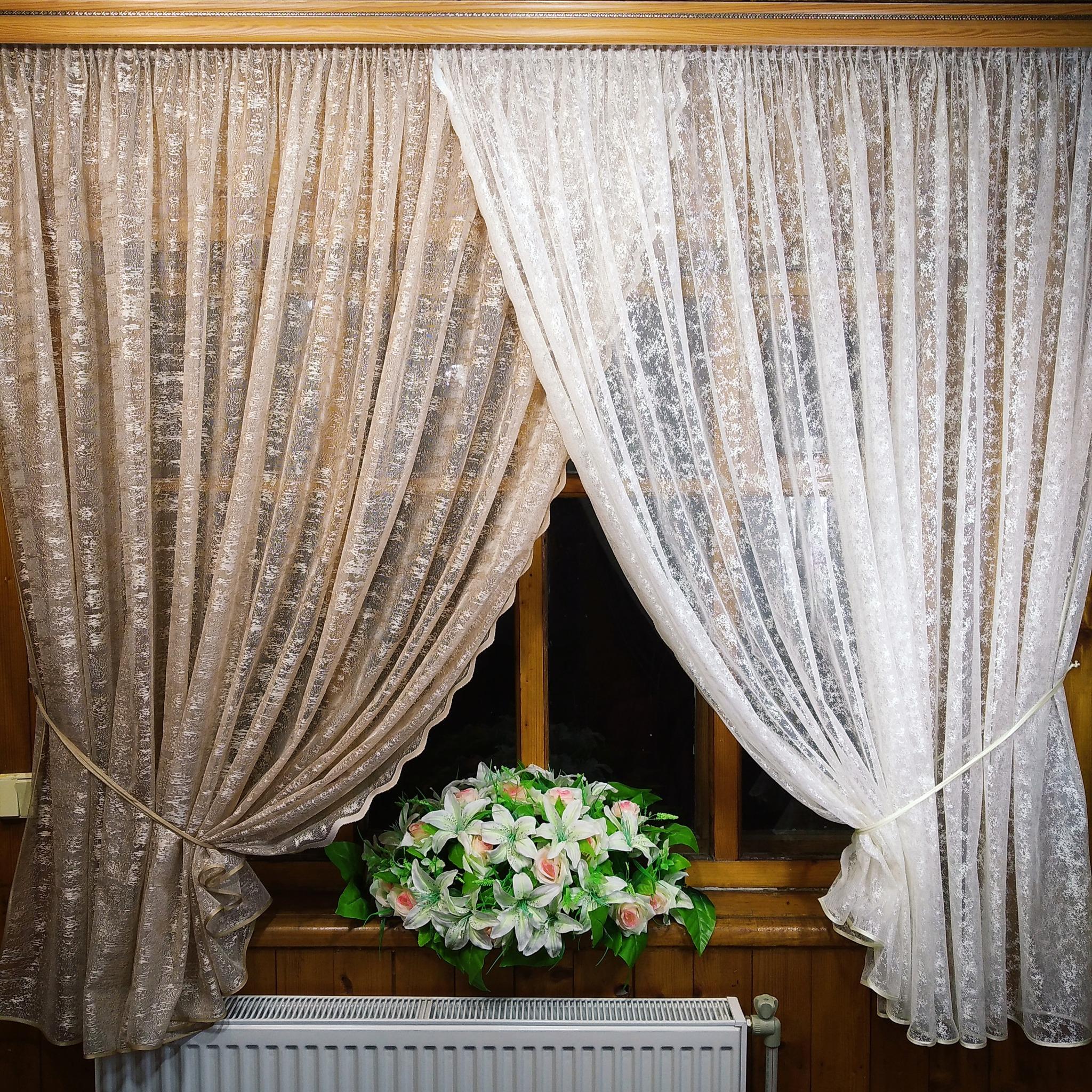 Занавеска кухонная короткая готовая Полина Мрамор бежевый/Мрамор молочный (1287041135) - фото 2 Занавеска кухонная короткая готовая Полина Мрамор бежевый/Мрамор молочный (1287041135) - фото 2