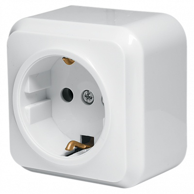 Розетка одноместная с заземлением Lider NOVA LRO16-879