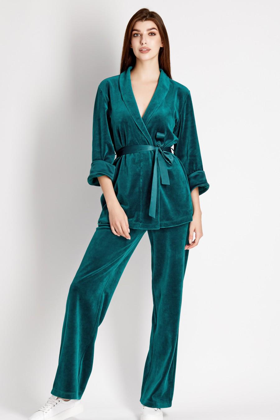 Комплект Anabel Arto блуза/брюки р. 48/XL Изумрудный (35086/76484)