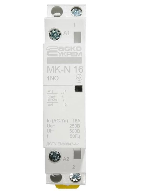 Контактор модульный АСКО MK-N 1P 16A 1NO (A0040030020) Контактор модульный АСКО MK-N 1P 16A 1NO (A0040030020)