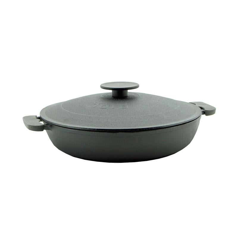 Жаровня с крышкой Биол чугун 30 см Серый (1730K)