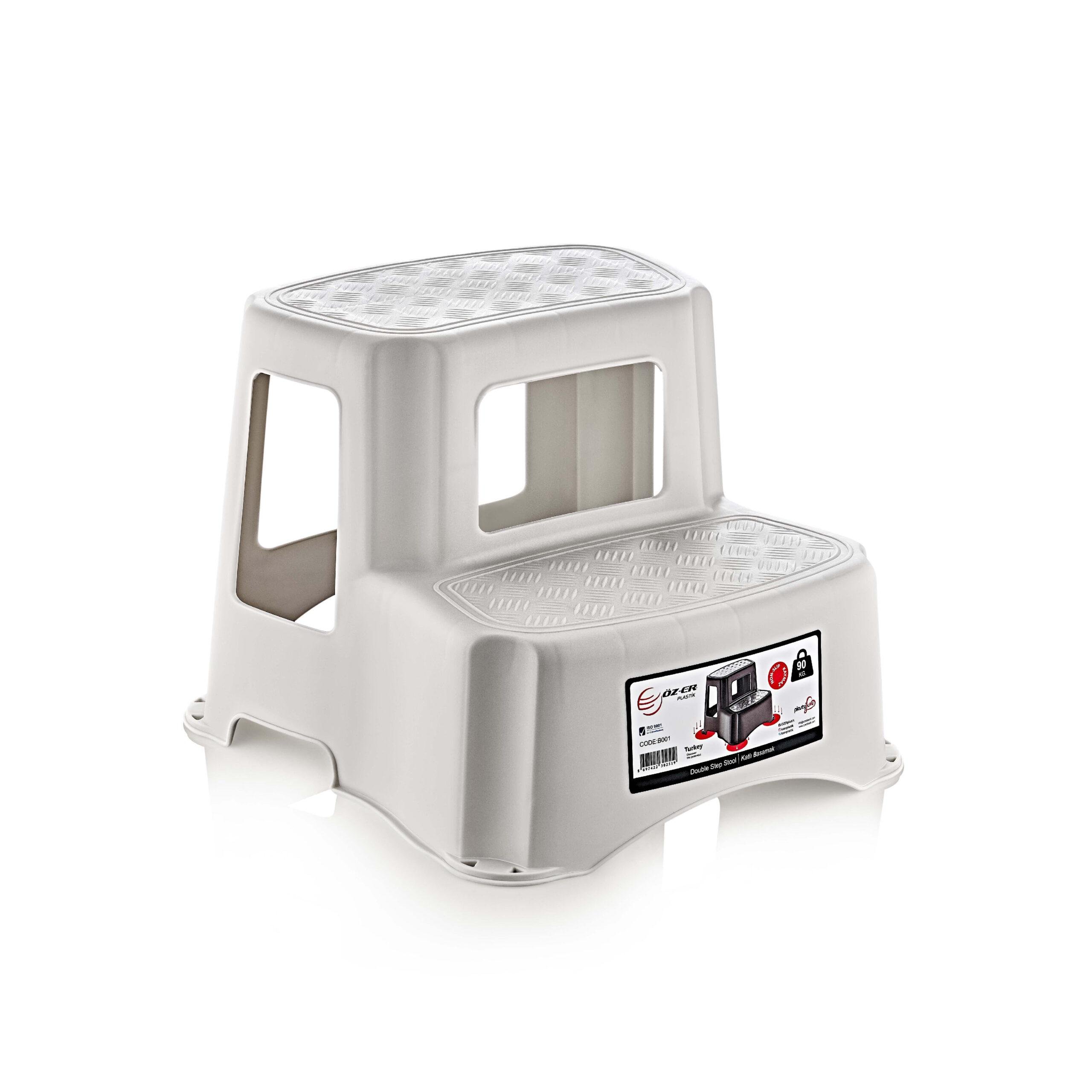 Табурет лестница пластиковая на 2 ступеньки Светло-бежевый (29586084)