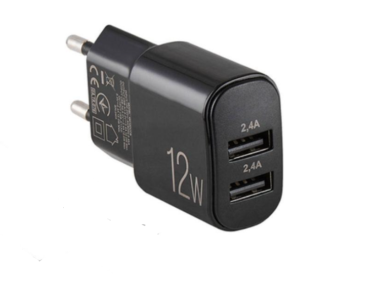 Зарядное устройство Brevia ePower 12 Вт 2хUSB-A и кабелем USB-A Lightning 1 м (45012DULB)