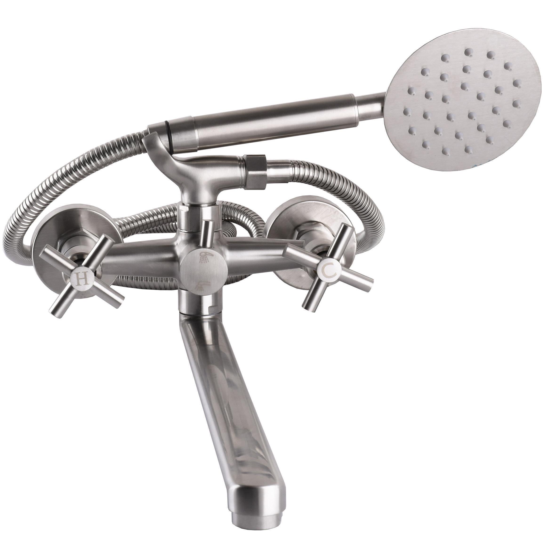 Смеситель для ванны Globus Lux нержавеющая сталь Сатин (24961)