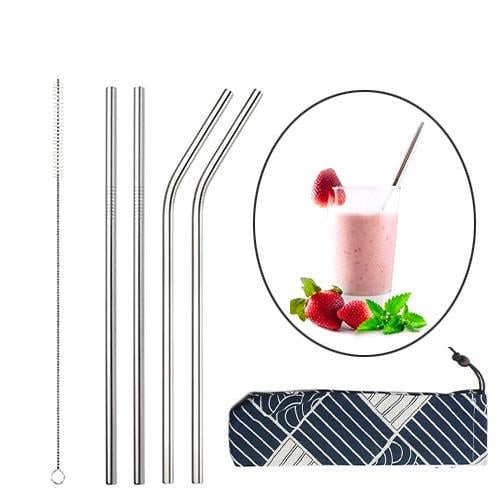 Соломинки еко для напоїв нержавіюча сталь у чохлі 4 шт. Silver (312889) - фото 2 Соломинки еко для напоїв нержавіюча сталь у чохлі 4 шт. Silver (312889) - фото 2