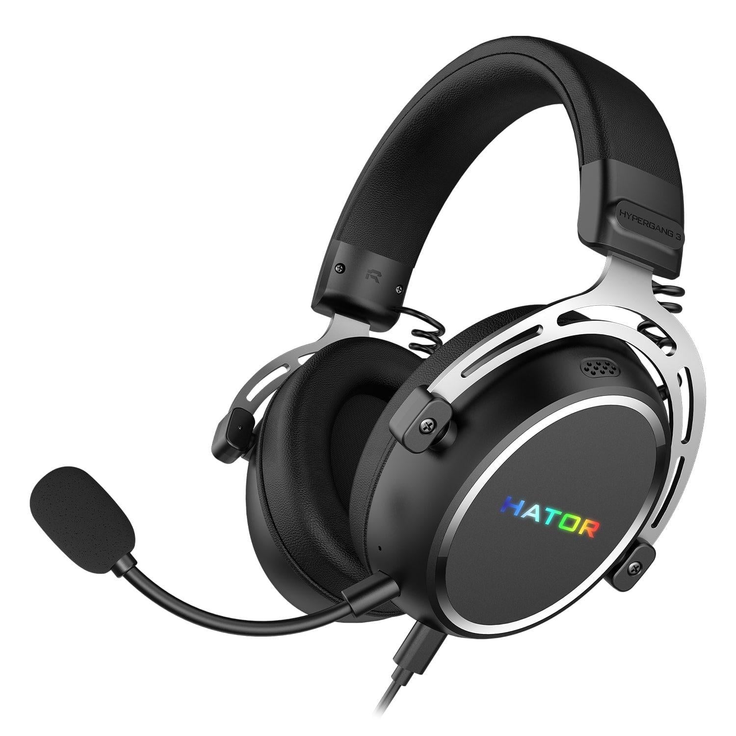 Наушники игровые Hator Hypergang 3 Hi-Res RGB USB-A USB-C Black (ESH50)