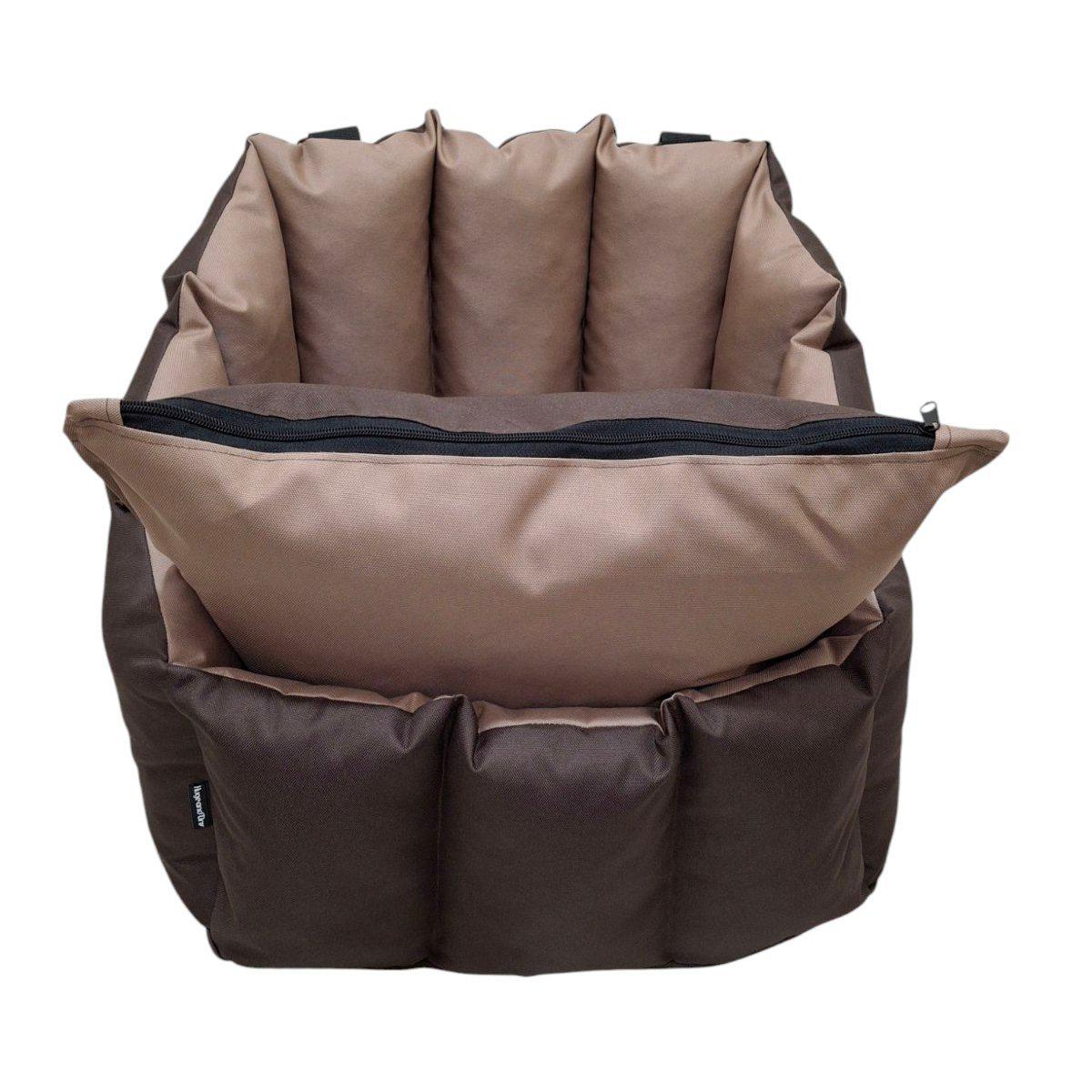 Кресло автомобильное для собак Huge and Tiny Oxford 50х45 см Темно-коричневый/Карамельный (7635) - фото 6 Кресло автомобильное для собак Huge and Tiny Oxford 50х45 см Темно-коричневый/Карамельный (7635) - фото 6