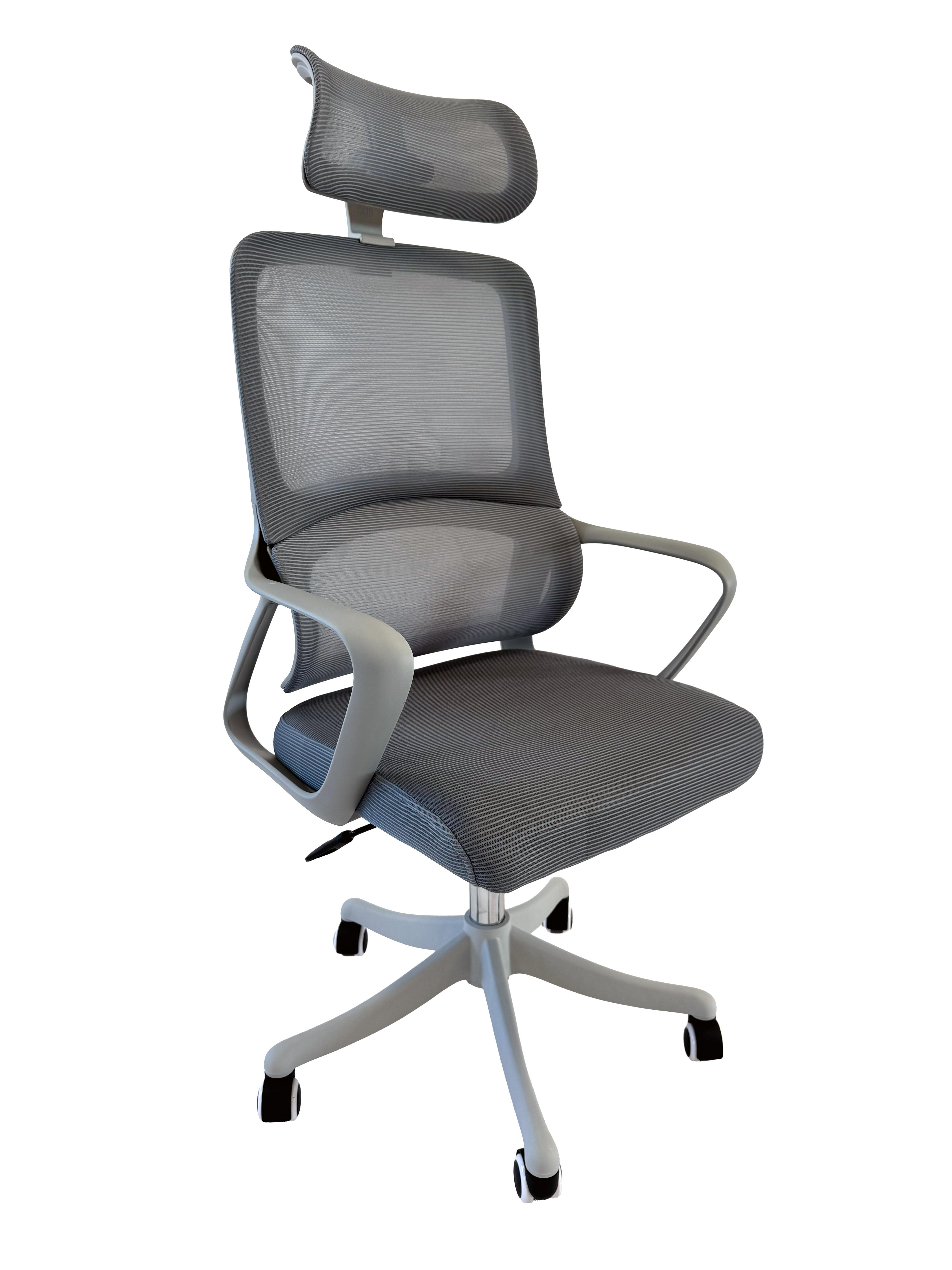 Кресло офисное компьютерное ERGO T2502 эргономичное с подголовником сетка Gray