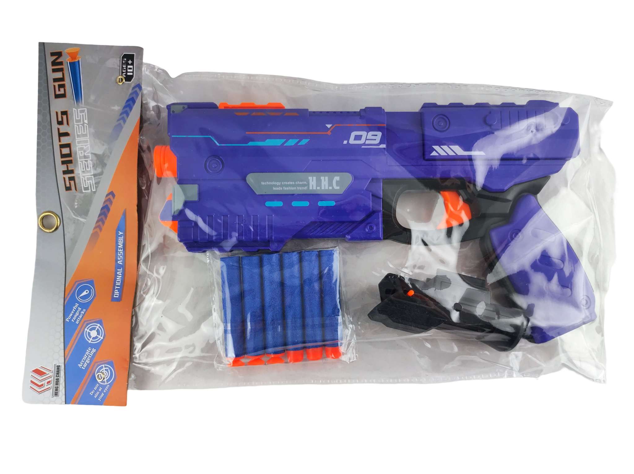 Бластер іграшковий на м'яких патронах 29 см Синій (138077)