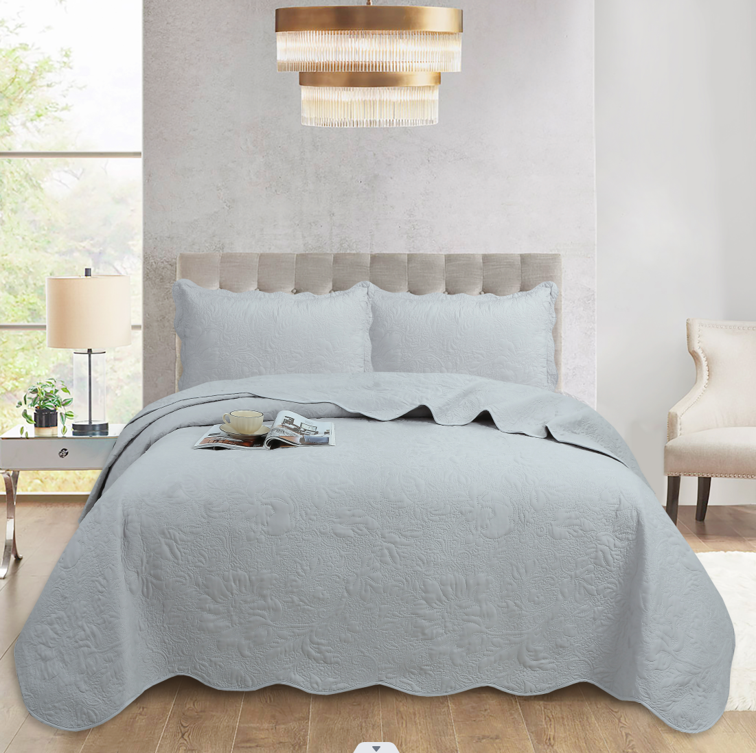 Покривало Soho Venzel Silver поліестер 220x240 см Сірий (UG-A120116)