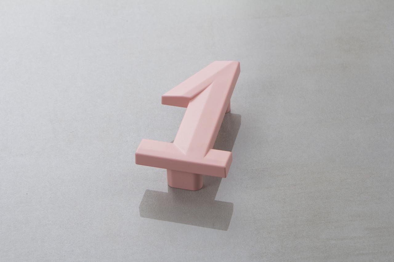 Мебельная ручка Poliplast цифра единица РП-1 KS0501Q0 Розовый глянцевый (16373)