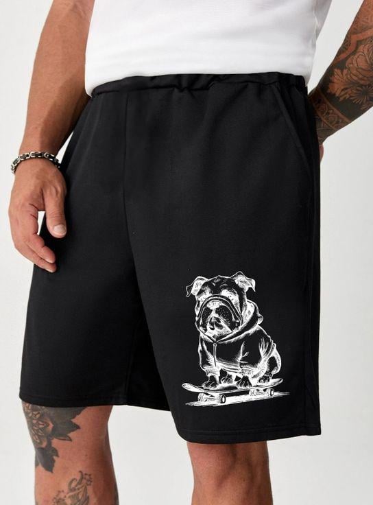 Шорти 67-028 з ДТФ-друком XL Чорний (31554)