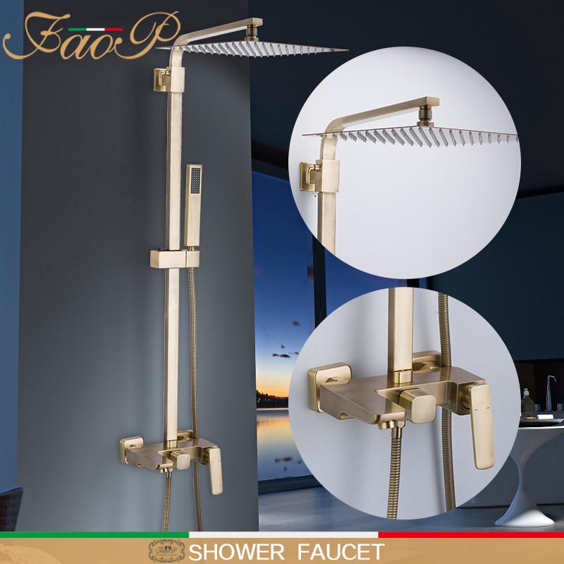 Душевая система FAOP A2403-4 излив-переключатель на лейку 1-режим Бронзовый - фото 3