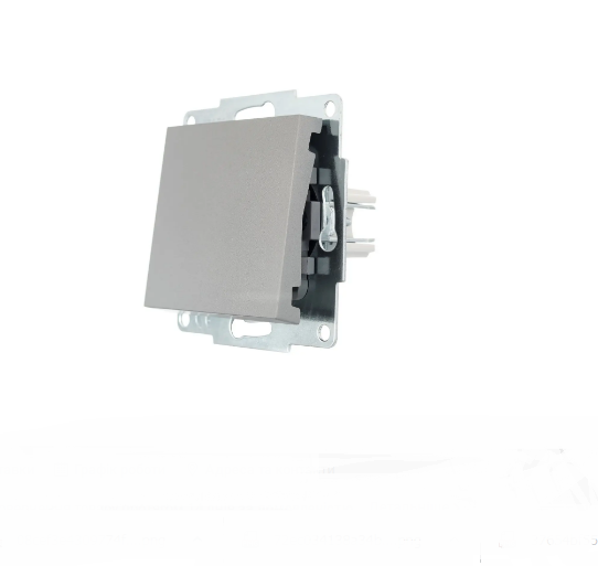 Выключатель одноклавишный Lezard Vesna Серый (26629359)