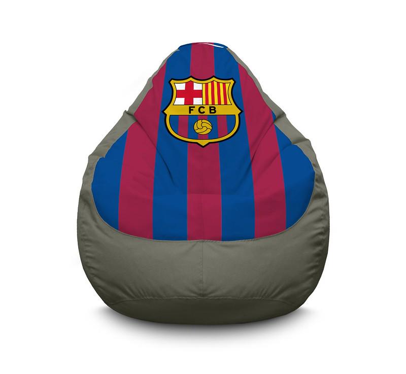 Кресло мешок iPuff Football Barcelona Gray Оксфорд XL 80x110 см Серый