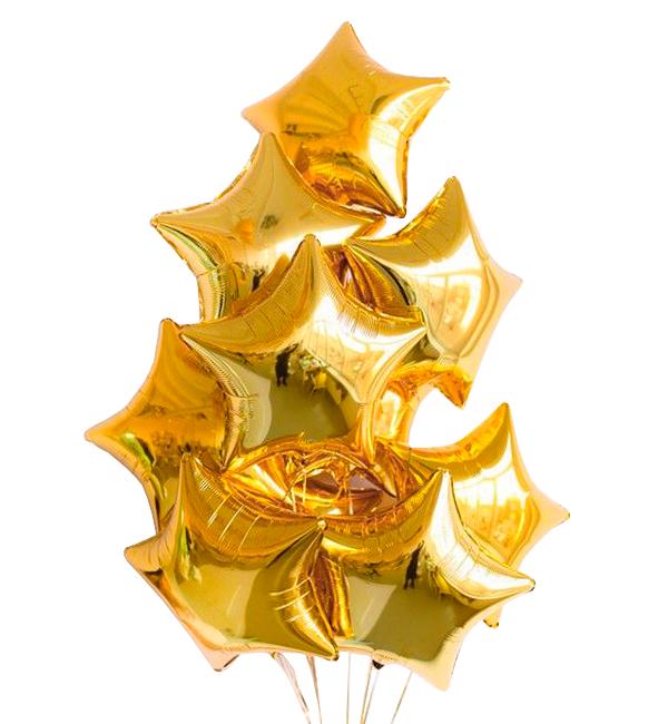 Воздушные шары Gold Stars набор 10 шт.