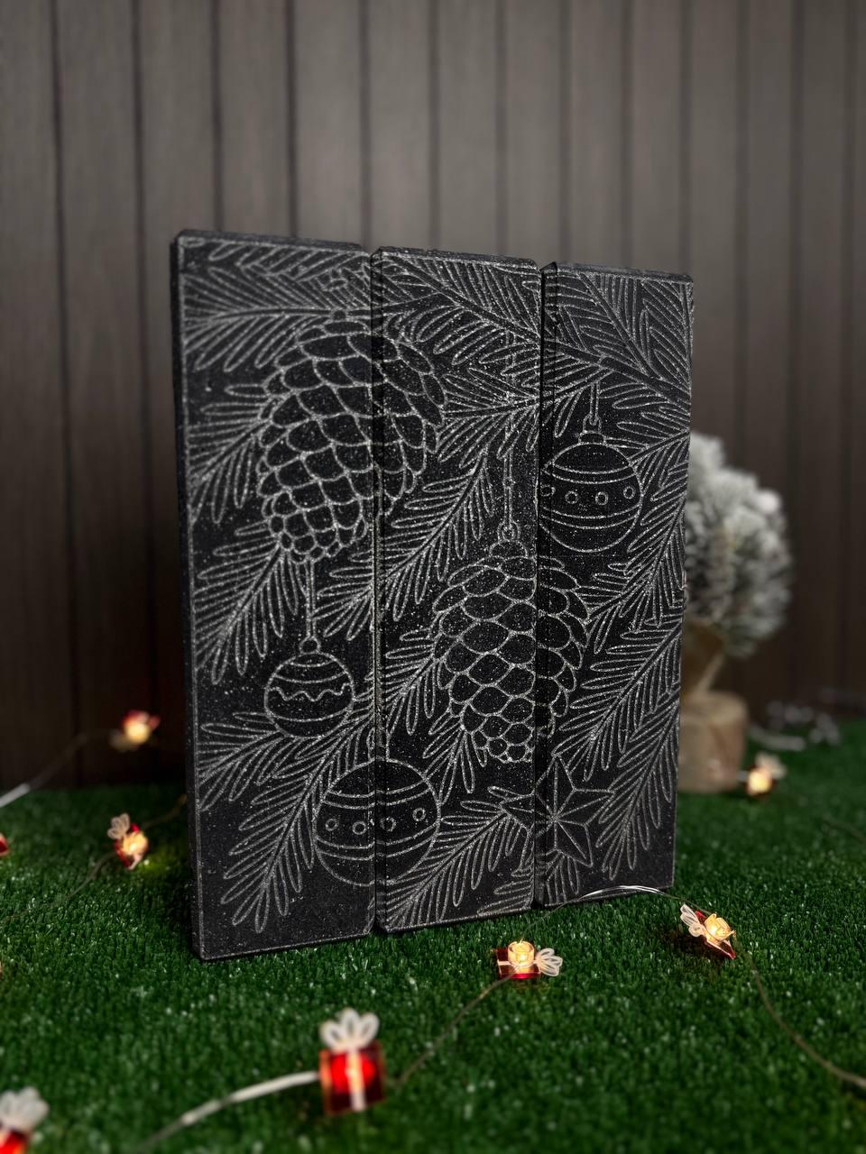 Новогодний сувенир Brickland декоративный кирпич с гравировкой Елочные ветки и шишки (BrickArt6)