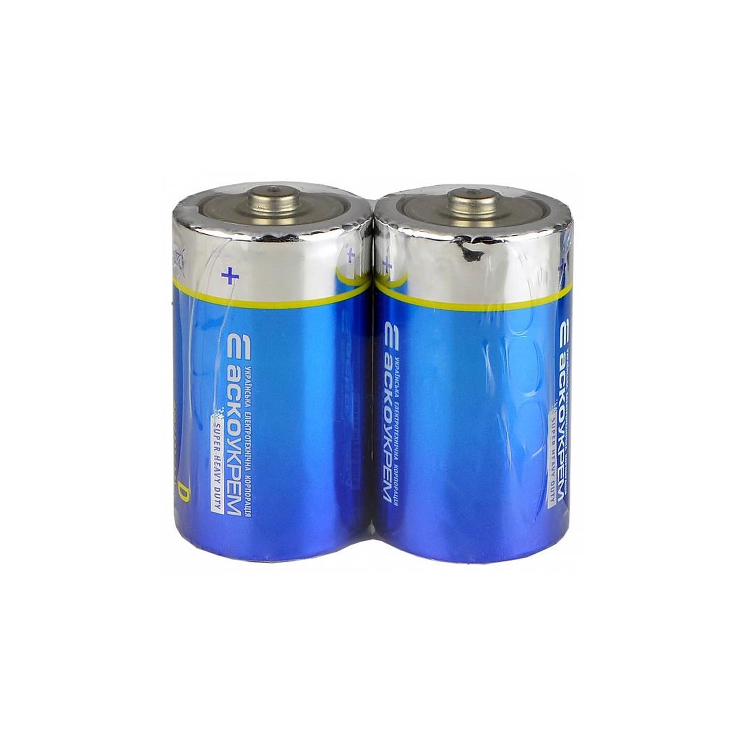 Батарейка АСКО-УКРЕМ D солевая 1,5V shrink 2 шт. (Аско.R20.SP2)