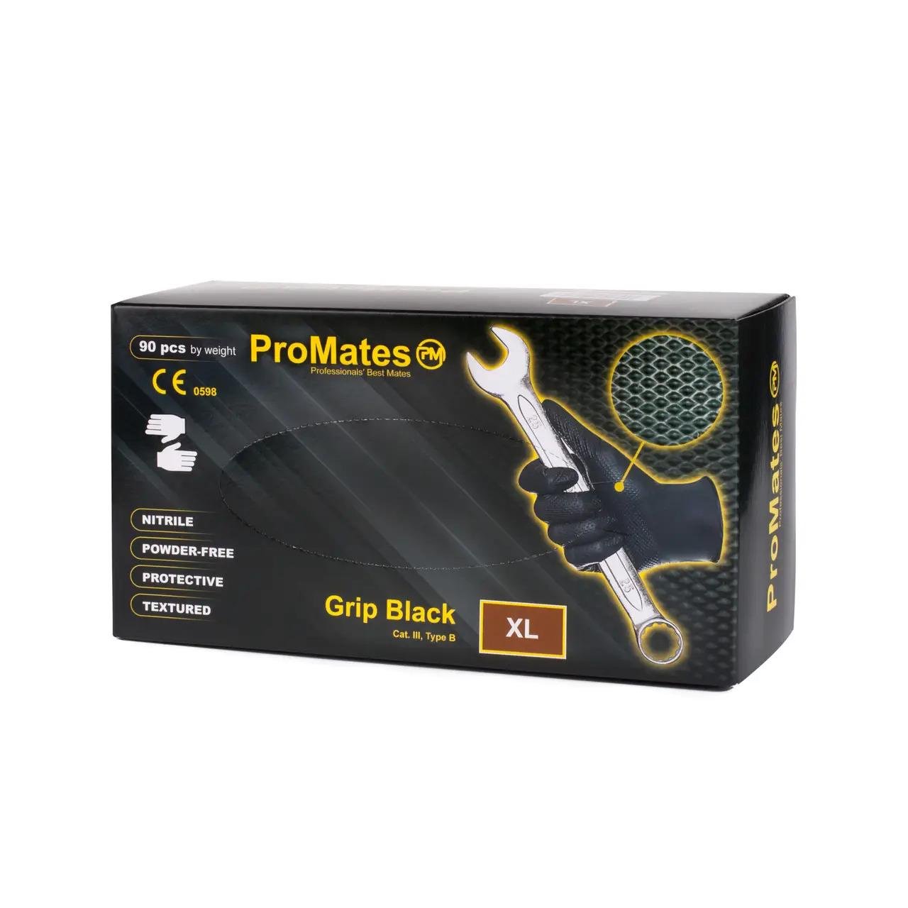 Перчатки нитриловые ProMates Grip XL 100 шт. Черный (31587968)