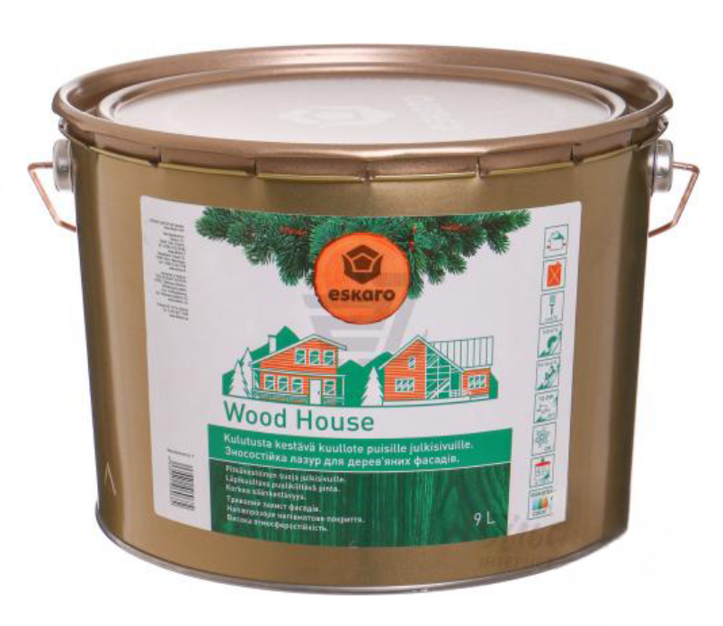 Лазур-лак алкидный для древесины Eskaro WOOD HOUSE 2,7 л (1702167523) Лазур-лак алкидный для древесины Eskaro WOOD HOUSE 2,7 л (1702167523)