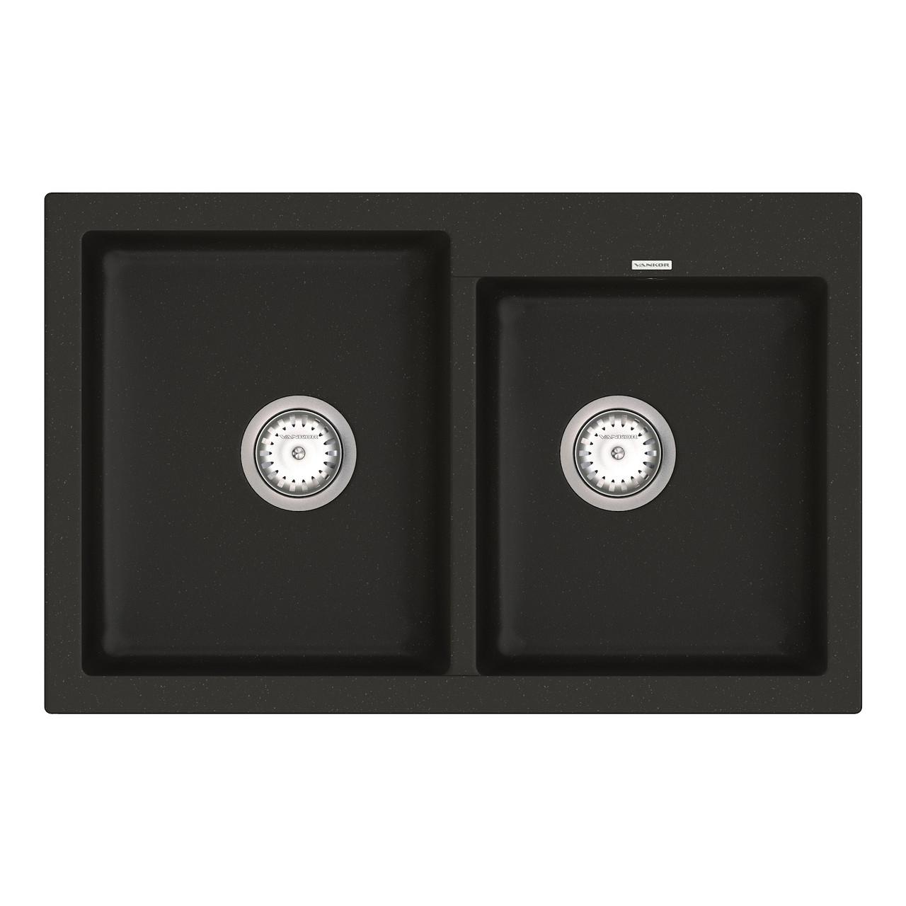 Кухонна мойка с сифоном Orman OMP 05.80 Black