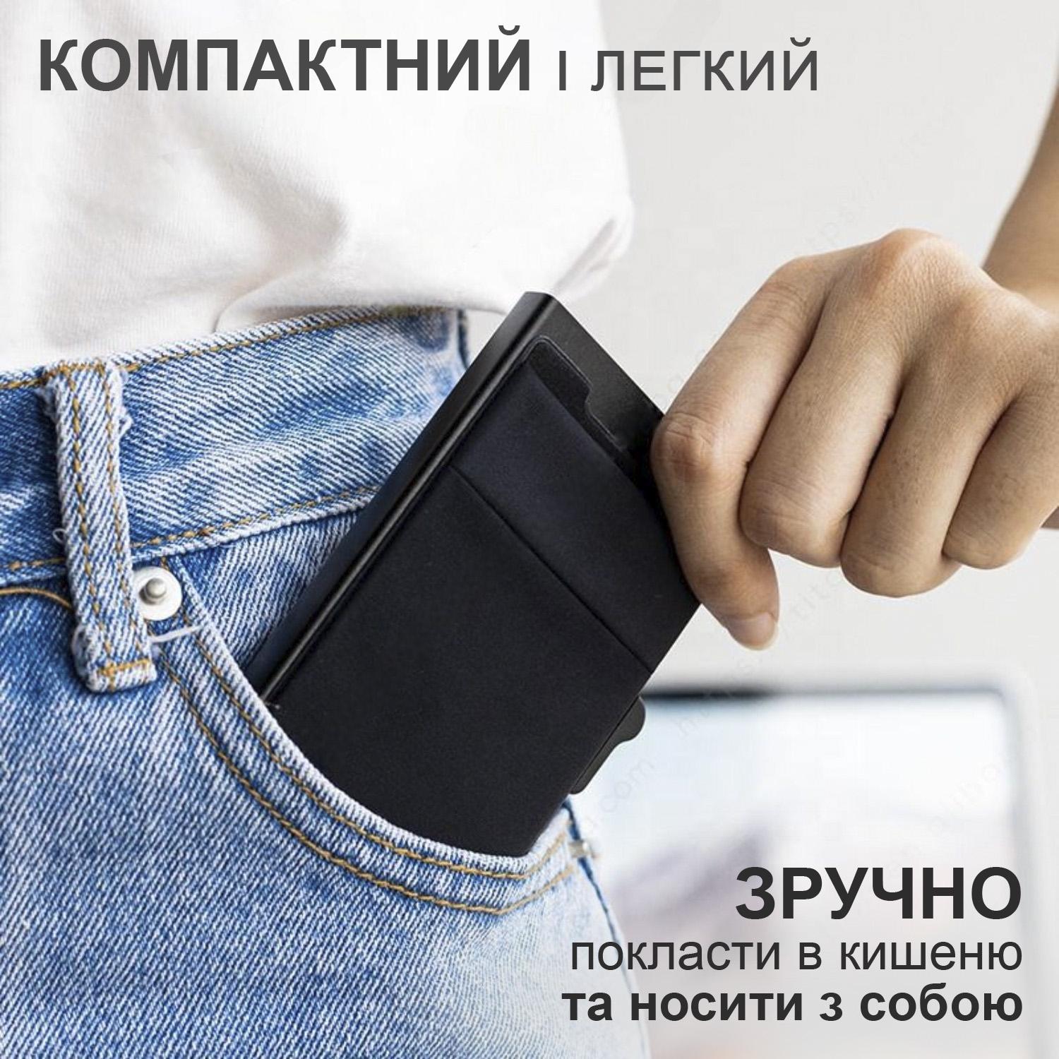 Картхолдер GDragon Home с RFID защитой алюминиевый Черный (125_4_0_1) - фото 3