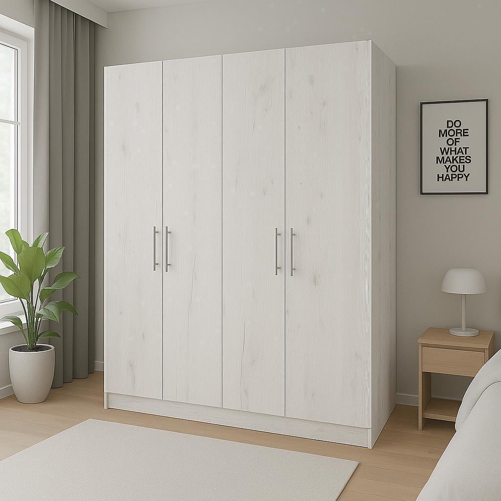 Шкаф распашной ШР4 SENAM 2600х1500х600 мм ДСП Дуб Крафт Белый (ШР4.26.60.15.8)