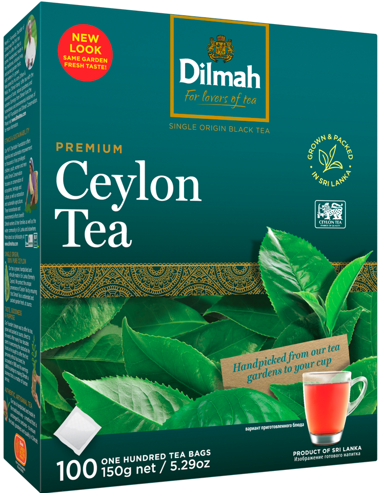 Чай чорний Dilmah Premium Ceylon Tea 100 пакетиків 150 г (18403)