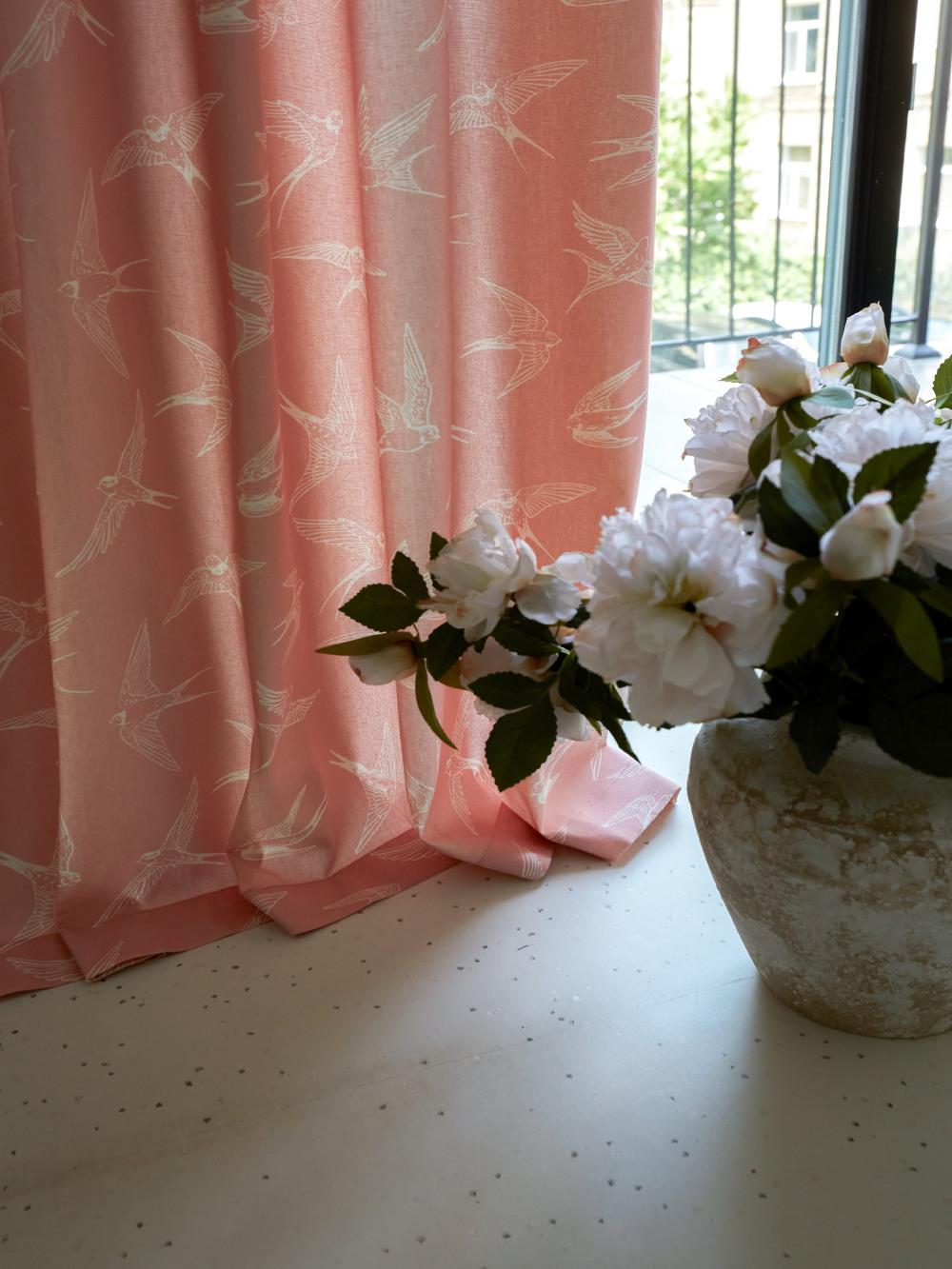 Шторы коттоновые 1,4 м 2 шт. Розовый (000104295) - фото 2