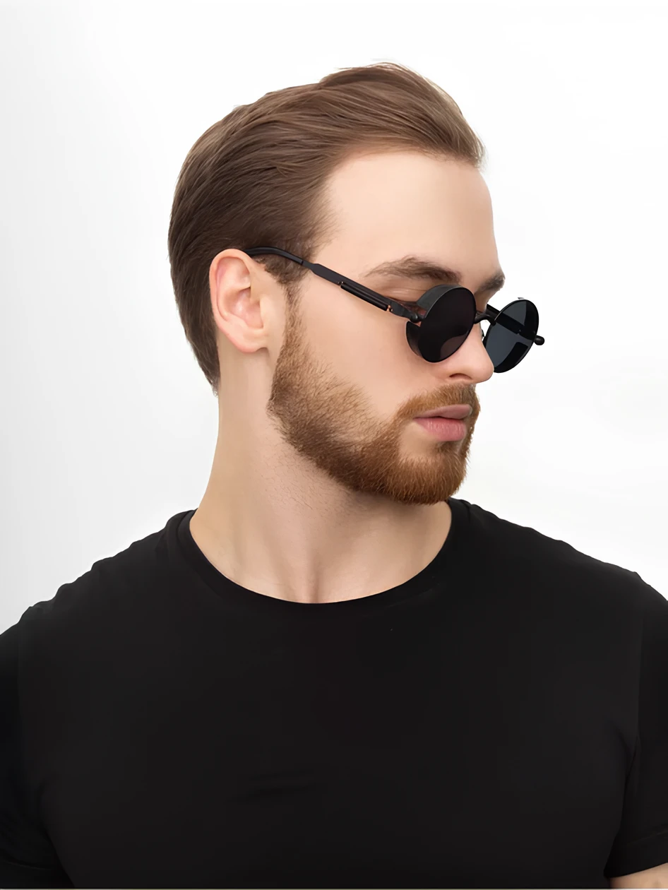 Солнцезащитные очки женские металлические круглые Черный (2549773948) - фото 9