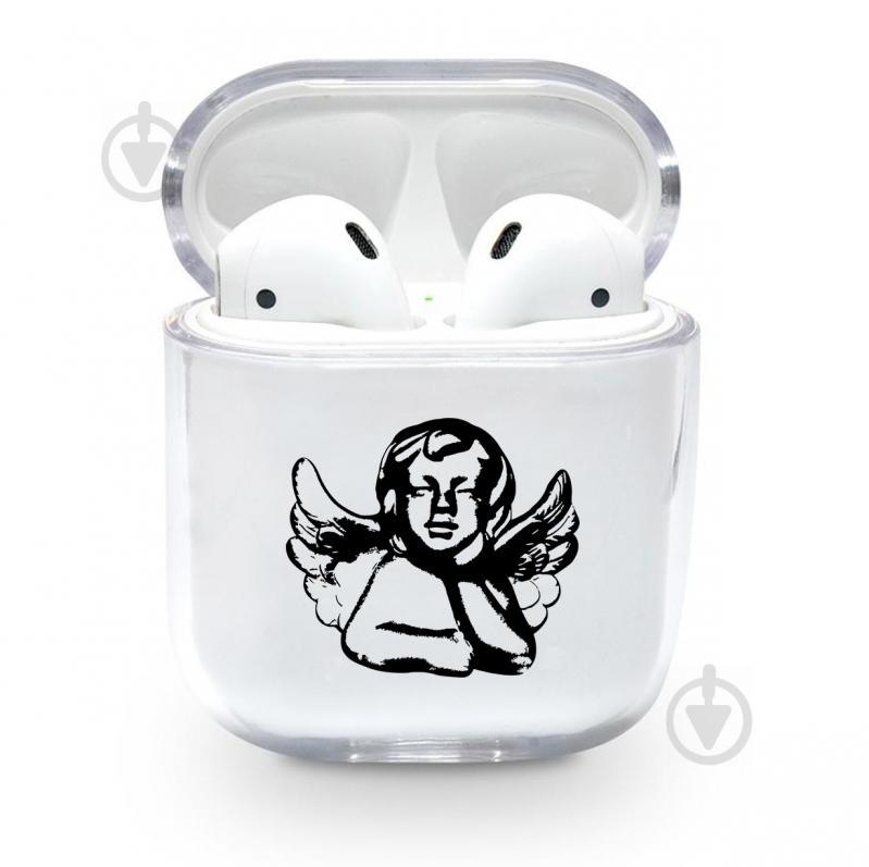 Прозрачный силиконовый чехол Apple AirPods с рисунком - Ангел (KAP1191)
